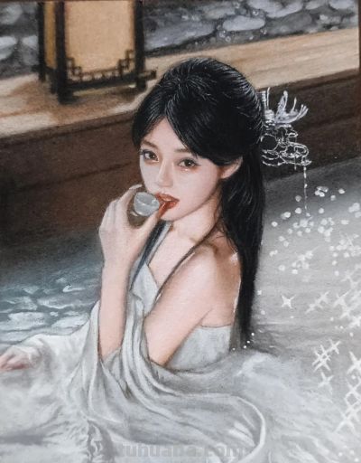 不敢想，这竟是在巴掌大的纸上画出来的彩铅美人，细节也太美了 - 图画吧TUHUABA