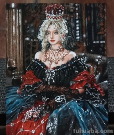 不敢想，这竟是在巴掌大的纸上画出来的彩铅美人，细节也太美了 - 图画吧TUHUABA