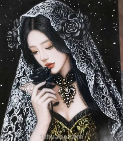 不敢想，这竟是在巴掌大的纸上画出来的彩铅美人，细节也太美了 - 图画吧TUHUABA