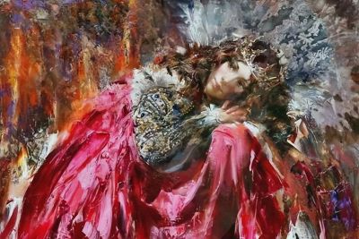 俄罗斯画家斯拉因斯基的大笔触人体绘画作品 - 图画吧TUHUABA