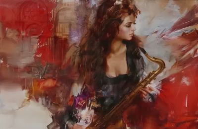 俄罗斯画家斯拉因斯基的大笔触人体绘画作品 - 图画吧TUHUABA