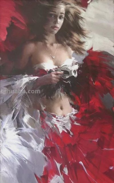 俄罗斯画家斯拉因斯基的大笔触人体绘画作品 - 图画吧TUHUABA