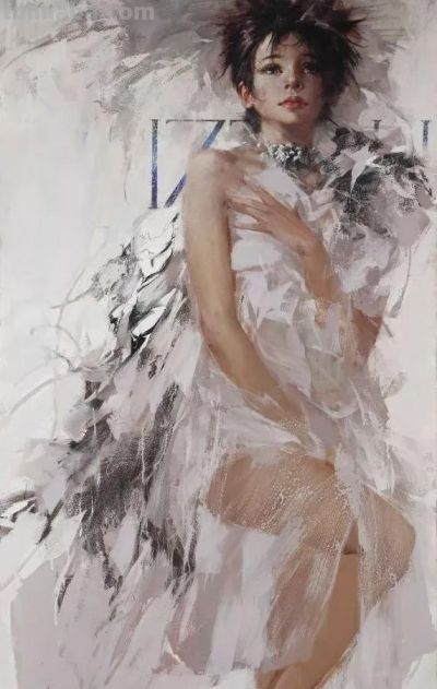 俄罗斯画家斯拉因斯基的大笔触人体绘画作品 - 图画吧TUHUABA