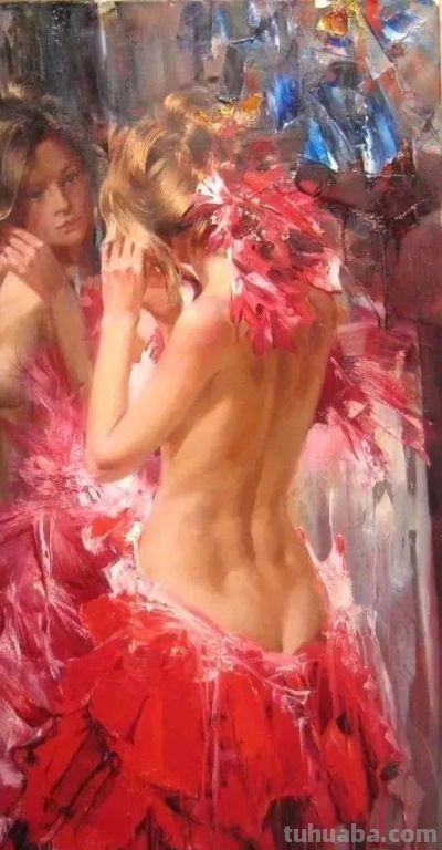 俄罗斯画家斯拉因斯基的大笔触人体绘画作品 - 图画吧TUHUABA