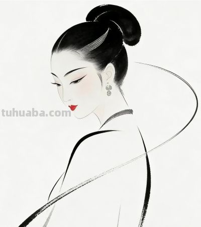 水墨丹青 简约人物 - 图画吧TUHUABA