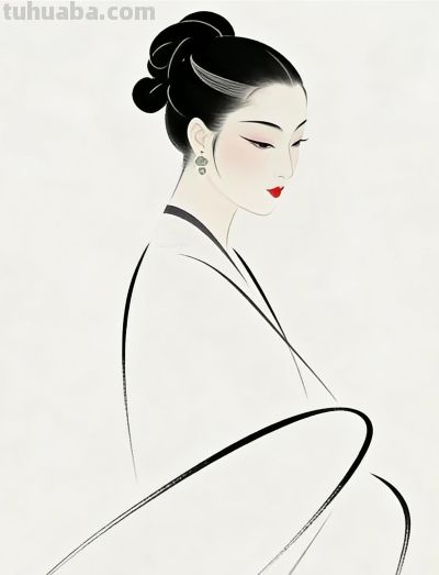 水墨丹青 简约人物 - 图画吧TUHUABA