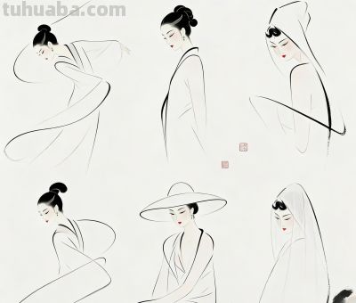 水墨丹青 简约人物 - 图画吧TUHUABA