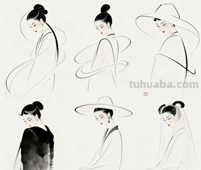 水墨丹青 简约人物 - 图画吧TUHUABA