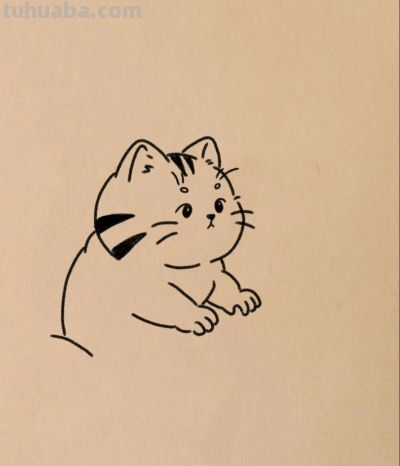 可爱的搬砖猫简笔画分享丨小白爱画画 - 图画吧TUHUABA