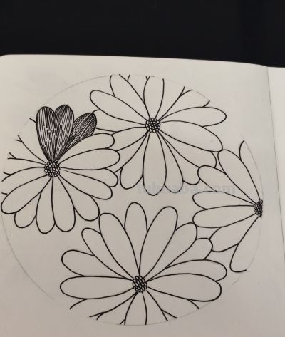 禅绕画84——不知道画什么的时候就画花朵！控笔纯享 - 图画吧TUHUABA