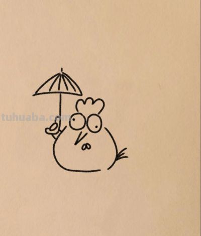 简笔画有趣的公鸡图分享丨小白爱画画 - 图画吧TUHUABA