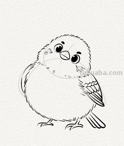 可爱呆萌的小麻雀丨涂鸦简笔画分享 - 图画吧TUHUABA