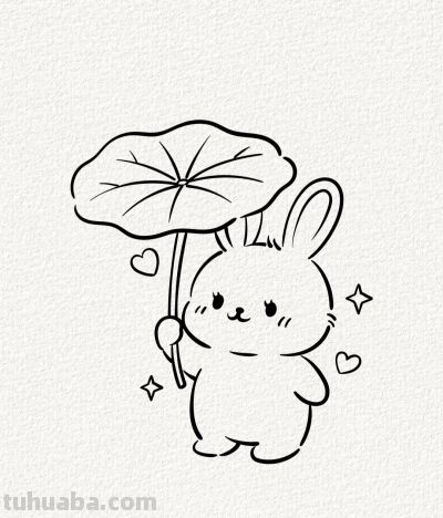 雨中有荷伞 快乐不沾尘丨涂鸦简笔画小兔子分享 - 今日头条