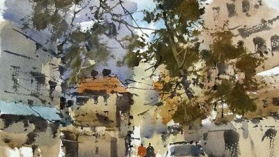 每日一画 | 水彩里的上海小巷，藏着“时光的慢呼吸” - 图画吧TUHUABA