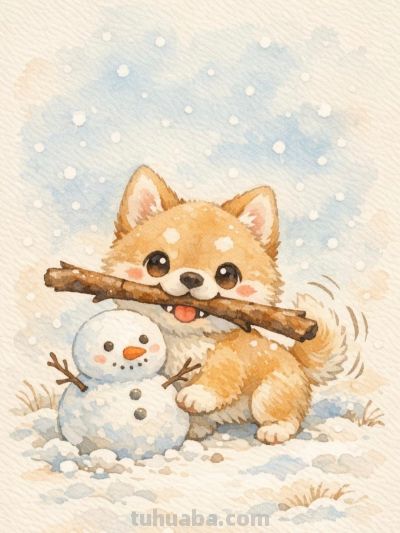 彩绘童心冬日童话丨mocai水彩绘画分享 - 图画吧TUHUABA