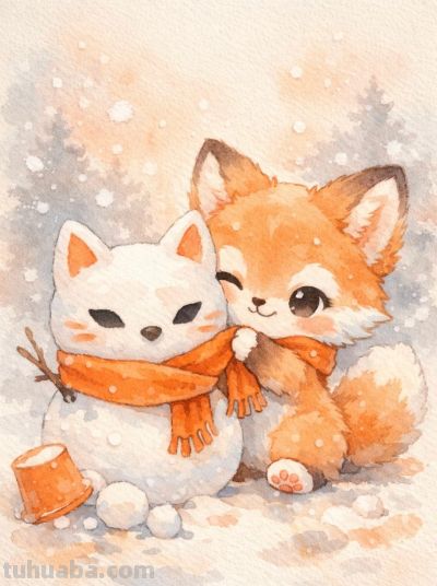 彩绘童心冬日童话丨mocai水彩绘画分享 - 图画吧TUHUABA