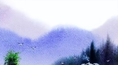 一组美丽的乡村水彩 - 图画吧TUHUABA