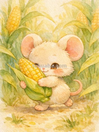 乡野悠居小兽忙 水彩淡染岁月长丨mocai小动物绘画分享 - 图画吧TUHUABA