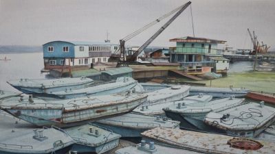 李茂林的水彩画作品 - 图画吧TUHUABA