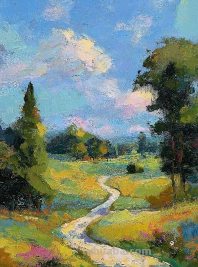 印象派油画《风拂过的原野诗行》 - 今日头条