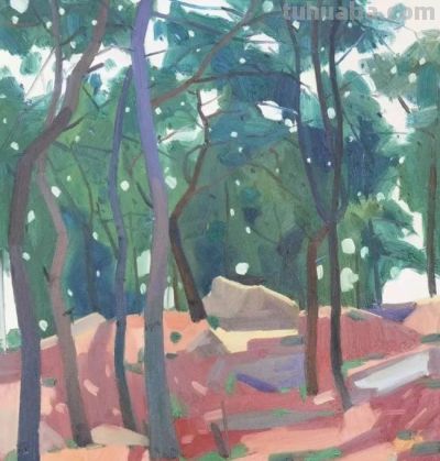 闫育帅·油画丨橙红青绿织就山野烟火，在块面笔触间留存齐鲁清风 - 图画吧TUHUABA