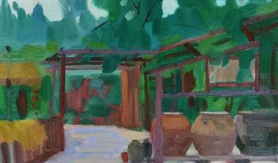 闫育帅·油画丨橙红青绿织就山野烟火，在块面笔触间留存齐鲁清风 - 图画吧TUHUABA