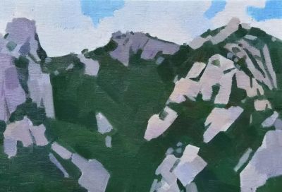 闫育帅·油画丨橙红青绿织就山野烟火，在块面笔触间留存齐鲁清风 - 图画吧TUHUABA