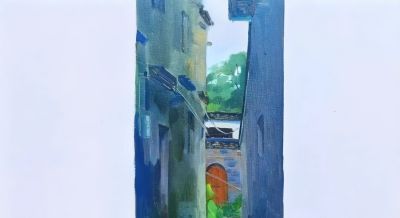 闫育帅·油画丨橙红青绿织就山野烟火，在块面笔触间留存齐鲁清风 - 图画吧TUHUABA