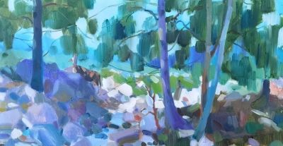 闫育帅·油画丨橙红青绿织就山野烟火，在块面笔触间留存齐鲁清风 - 图画吧TUHUABA