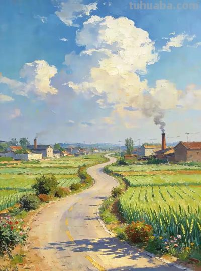直接被这组乡村油画戳中了心底的柔软！ - 图画吧TUHUABA