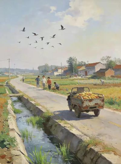 直接被这组乡村油画戳中了心底的柔软！ - 图画吧TUHUABA