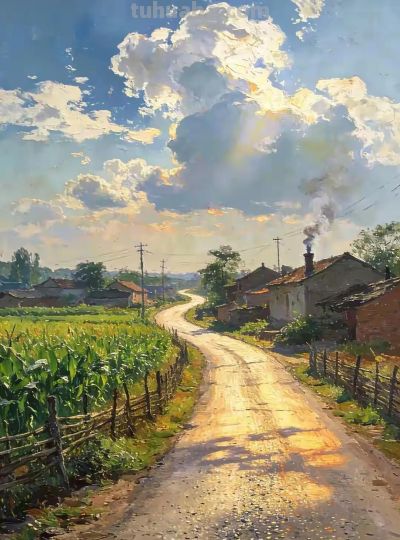 直接被这组乡村油画戳中了心底的柔软！ - 图画吧TUHUABA