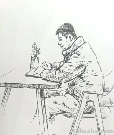 福州街头“速写爷爷”火了！12年画满万张钢笔画 - 图画吧TUHUABA