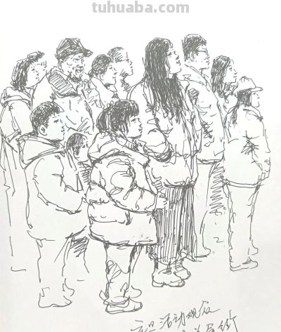 福州街头“速写爷爷”火了！12年画满万张钢笔画 - 图画吧TUHUABA