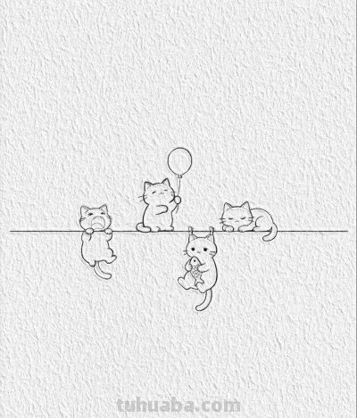 简笔画可爱猫咪丨宋瑾一简笔画分享 - 图画吧TUHUABA