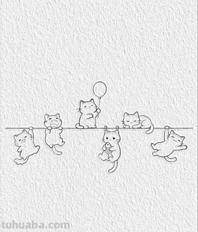 简笔画可爱猫咪丨宋瑾一简笔画分享 - 图画吧TUHUABA