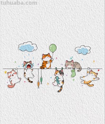 简笔画可爱猫咪丨宋瑾一简笔画分享 - 图画吧TUHUABA