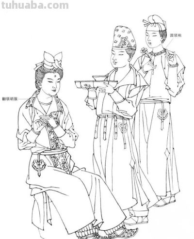 中国古代服饰线描画谱 - 图画吧TUHUABA