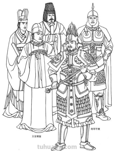 中国古代服饰线描画谱 - 图画吧TUHUABA
