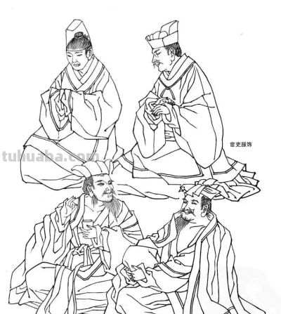 中国古代服饰线描画谱 - 图画吧TUHUABA