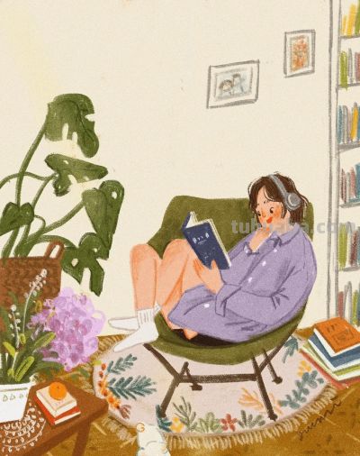 治愈插画：生活是自己的，去做喜欢的事情吧！一切缓慢且美好 - 图画吧TUHUABA