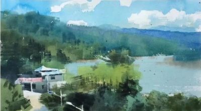 李利民水彩画，湿润淋漓的水色叠加与干涩有力的笔触对比 - 图画吧TUHUABA