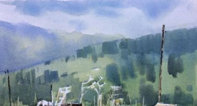 李利民水彩画，湿润淋漓的水色叠加与干涩有力的笔触对比 - 图画吧TUHUABA