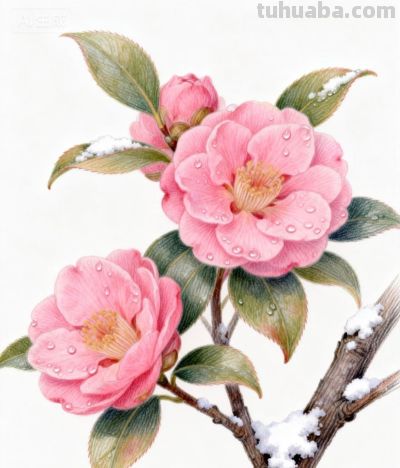 彩铅勾勒花间梦 绚烂绽放春意浓丨咖啡冰奶茶彩铅花卉图分享 - 图画吧TUHUABA