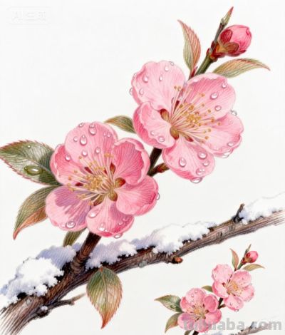 彩铅勾勒花间梦 绚烂绽放春意浓丨咖啡冰奶茶彩铅花卉图分享 - 图画吧TUHUABA