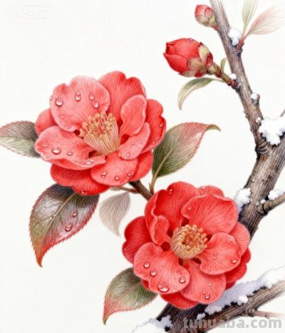 彩铅勾勒花间梦 绚烂绽放春意浓丨咖啡冰奶茶彩铅花卉图分享 - 图画吧TUHUABA