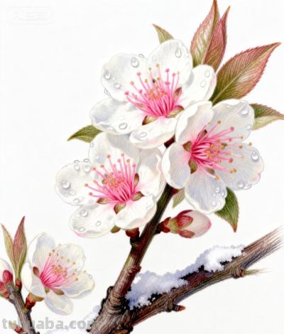 彩铅勾勒花间梦 绚烂绽放春意浓丨咖啡冰奶茶彩铅花卉图分享 - 图画吧TUHUABA