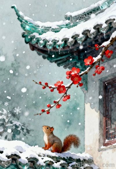 中式庭院水彩画赏 - 图画吧TUHUABA