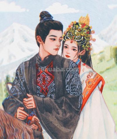 水彩与古风的神仙碰撞！细腻绘出的美人，像浸在旧时光里的绸缎 - 图画吧TUHUABA