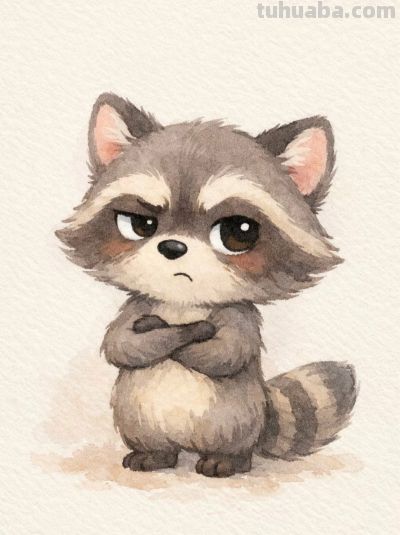 水彩萌宠暖心田 可爱瞬间永留存丨mocai小动物水彩插画头像分享 - 图画吧TUHUABA